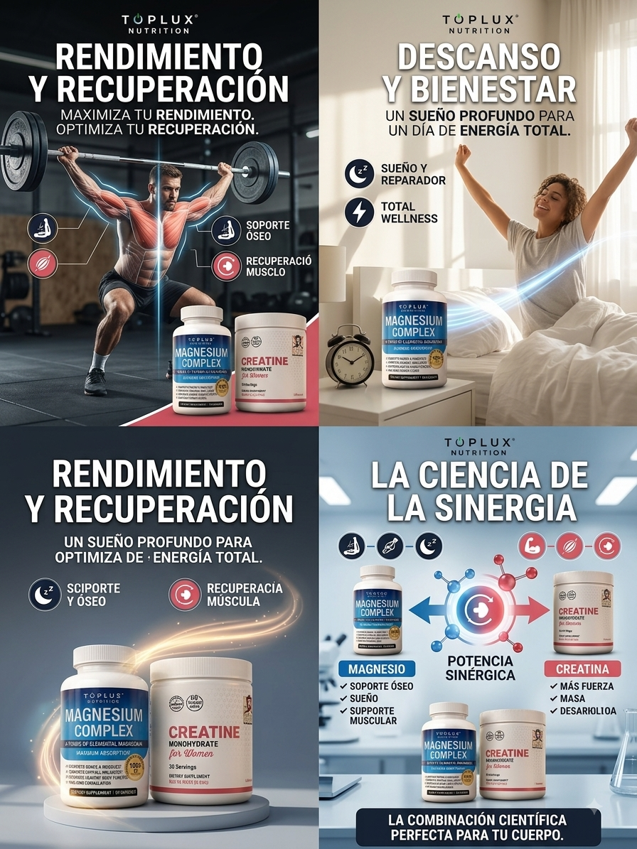 Magnesio Complex y Creatina - Kit Fuerza Recuperación Total