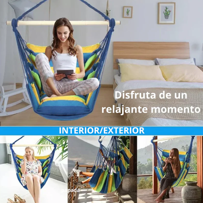Hamaca Tipo Silla para Exteriores e Interiores