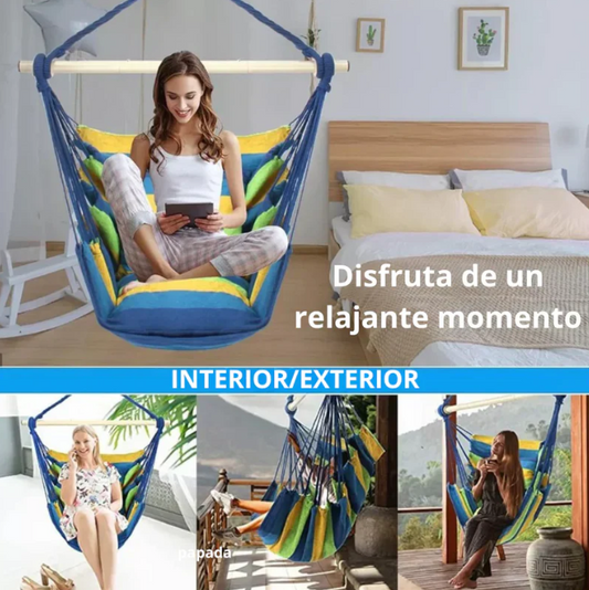 Hamaca Tipo Silla para Exteriores e Interiores
