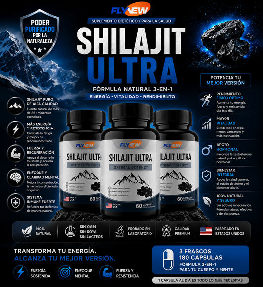 3 Frascos de Cápsulas de Shilajit 100 Puro del Himalaya 92 Minerales 30 Cápsulas en cada una