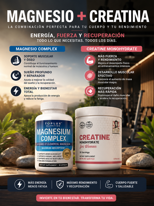 Magnesio Complex y Creatina - Kit Fuerza Recuperación Total