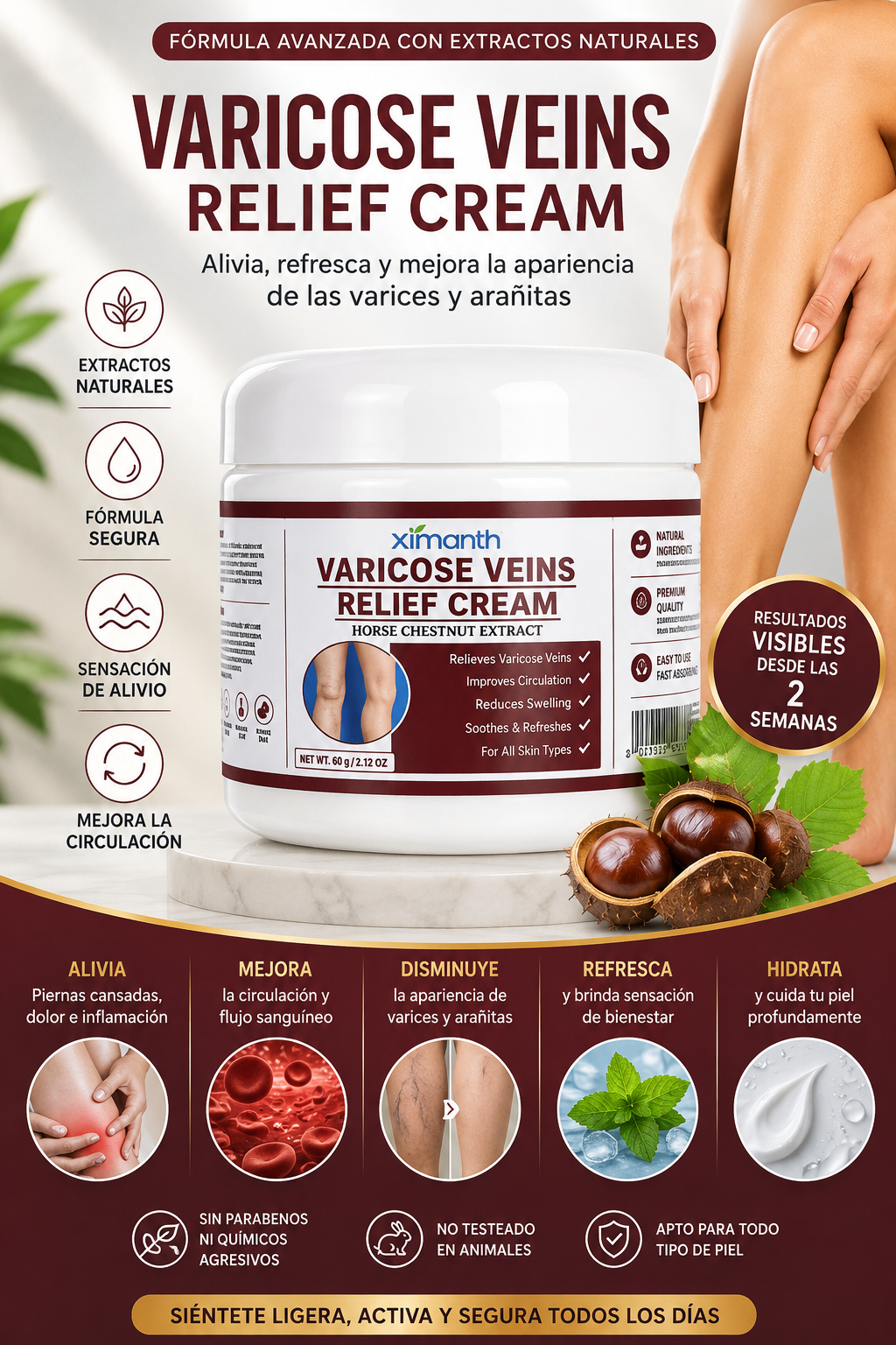 Crema para Venas Varicosas Jaysuing
