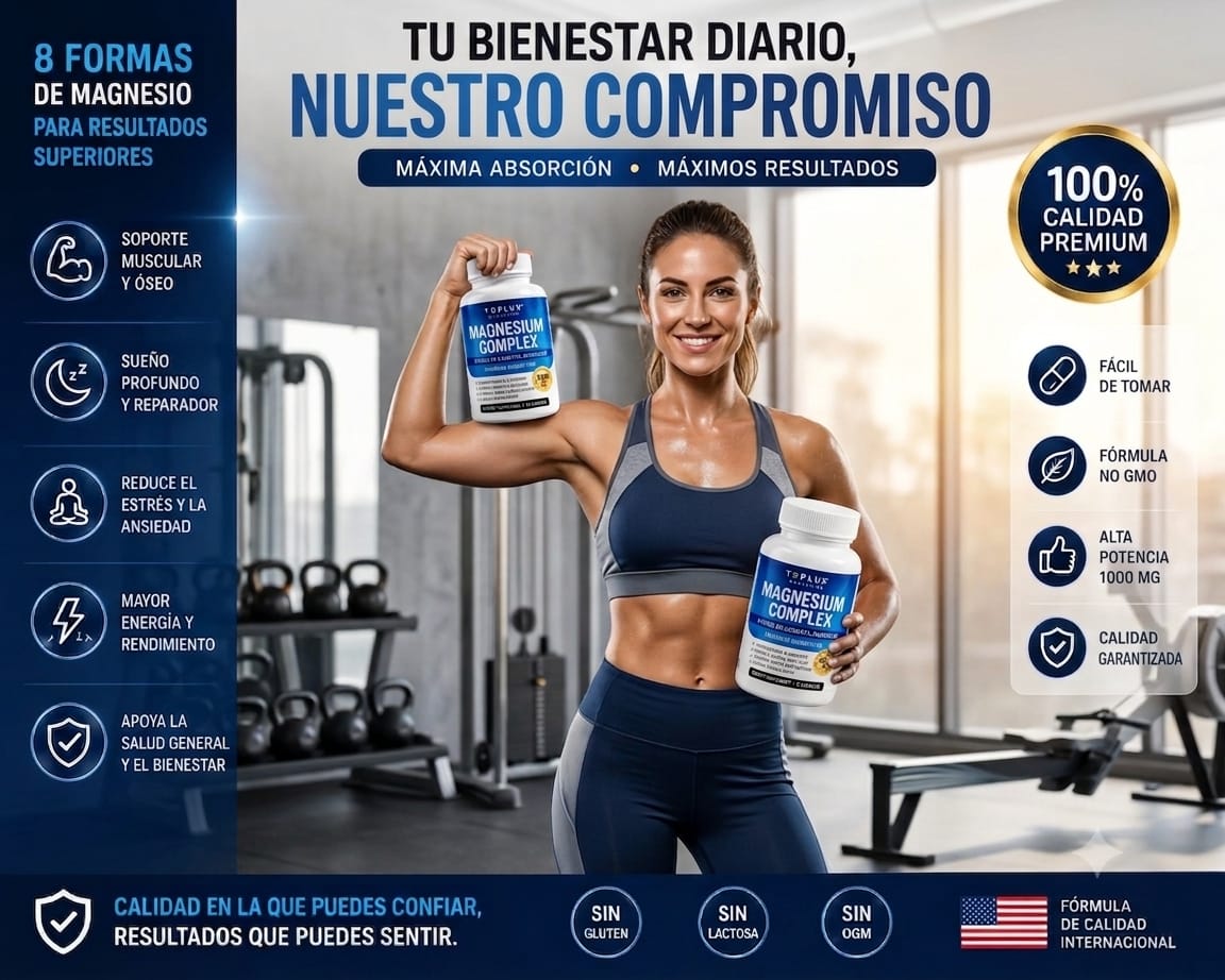 Magnesium Complex 2 frascos x 60 cápsulas = 120 cápsulas
para 2 meses completos.