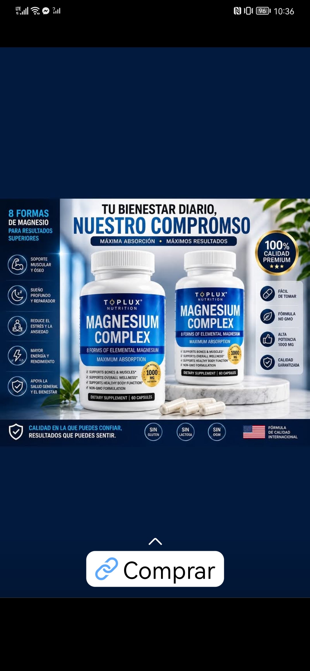Magnesium Complex 2 frascos x 60 cápsulas = 120 cápsulas
para 2 meses completos.