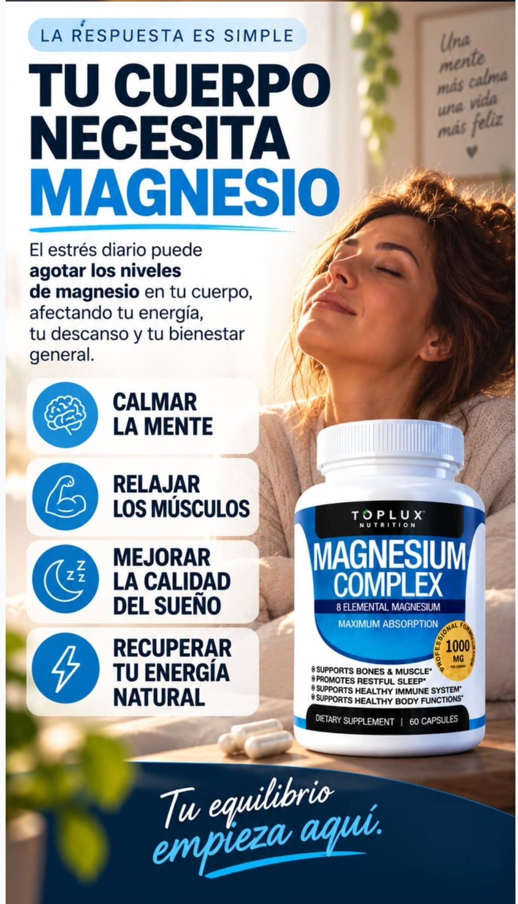 Magnesium Complex — Huesos, Músculos y Sueño Reparador