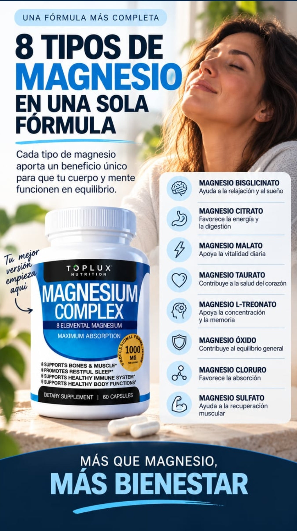 Magnesium Complex — Huesos, Músculos y Sueño Reparador