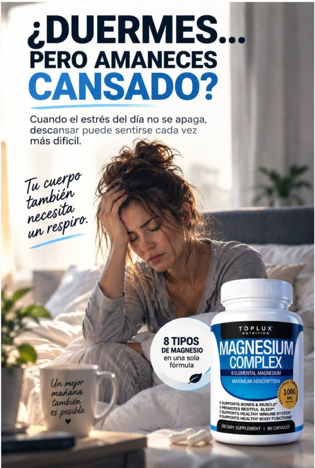 Magnesium Complex Premium — Fórmula de Absorción Máxima para Huesos, Músculos y Sueño Reparador